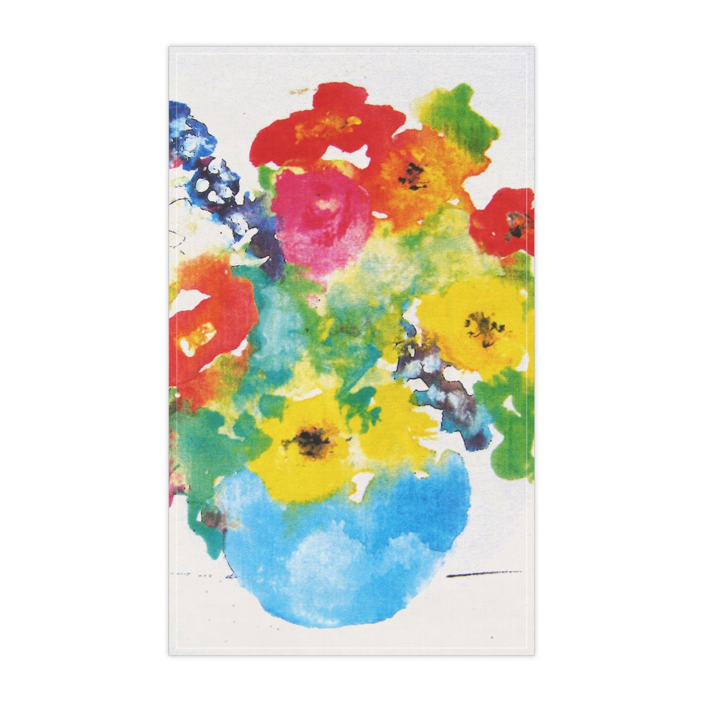 Miriam Rose "Spring Flowers" Cotton Twill Kitchen Towel