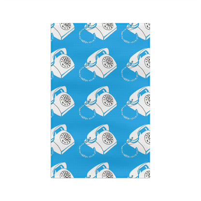 Miriam Rose "Dial Up Nostalgia" Waffle Weave Kitchen Towel