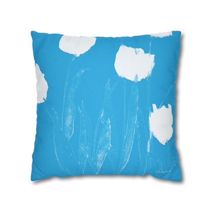 Miriam Rose "White Tulips" Indoor Accent Pillow Cover