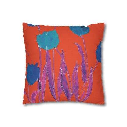 Miriam Rose Indoor "Royal Blue Tulips" Accent Pillow Cover