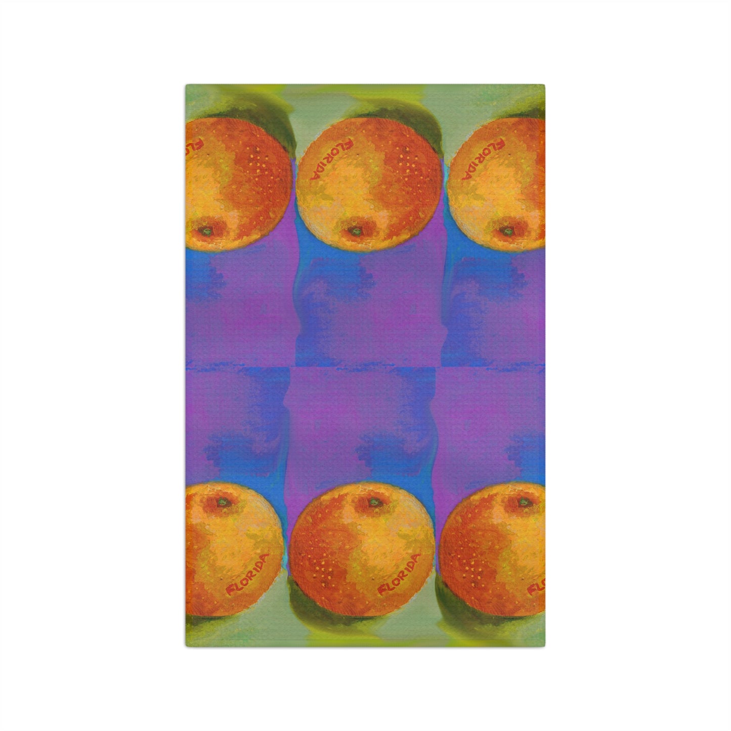 Miriam Rose "Florida Orange" Waffle Weave Kitchen Towel