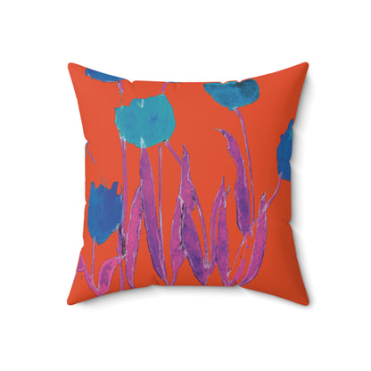 Miriam Rose "Royal Blue Tulips" Indoor Accent Pillow