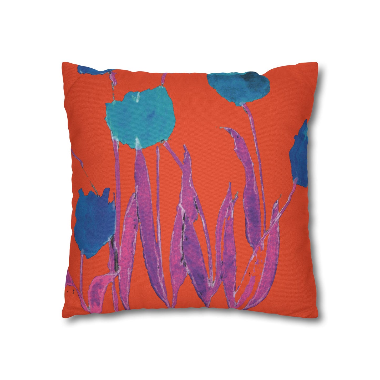 Miriam Rose Indoor "Royal Blue Tulips" Accent Pillow Cover