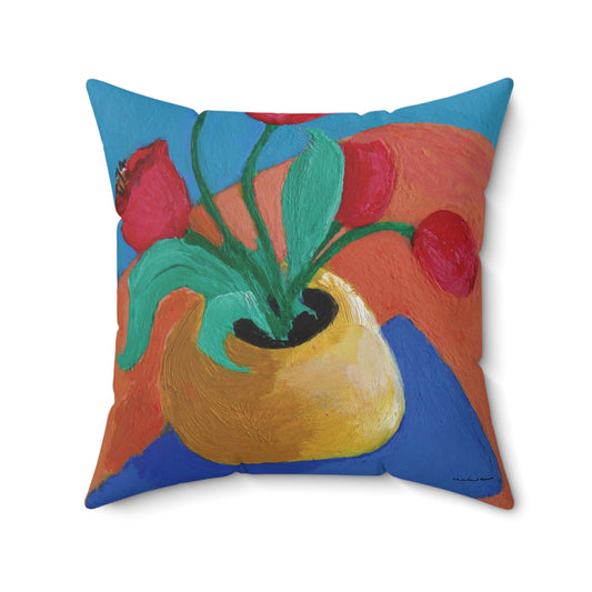 Miriam Rose "Abstract Tulips" Indoor Accent Pillow