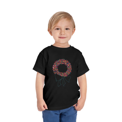 Miriam Rose "Holiday Wreath" Toddler Short Sleeve Tee (MRTS082HWT) (+3 colors)