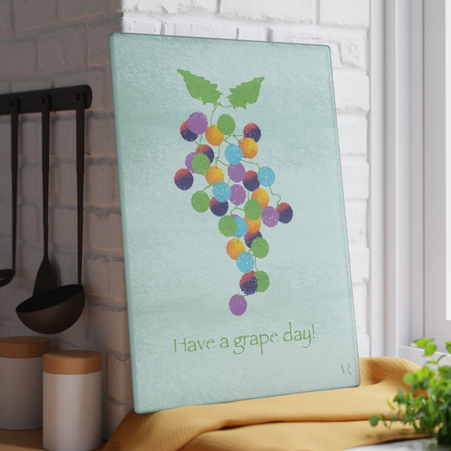 Miriam Rose "Have A Grape Day" Glass Platter