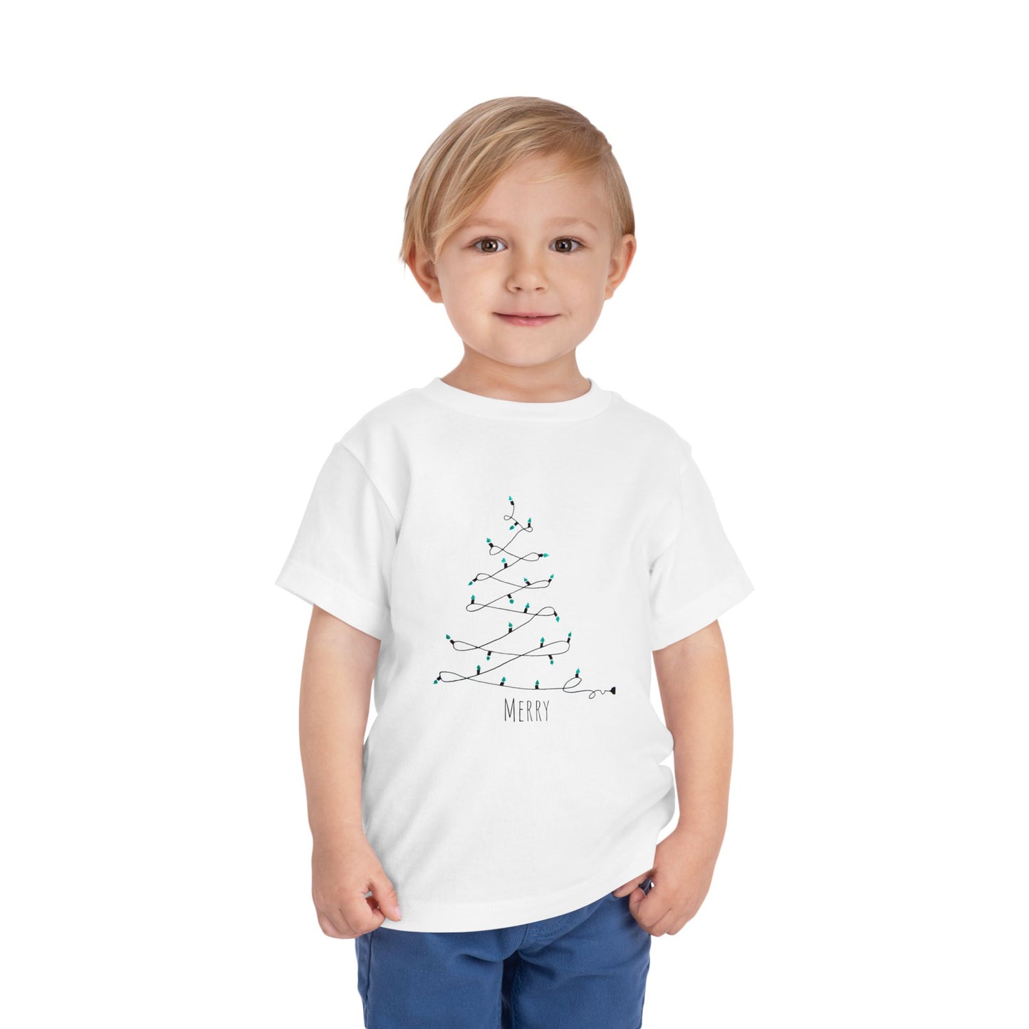 Miriam Rose "Holiday Tree Lights" Toddler Short Sleeve Tee (MRTS079MERRYT)