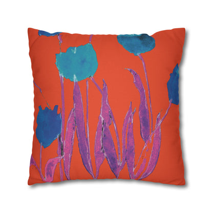 Miriam Rose Indoor "Royal Blue Tulips" Accent Pillow Cover