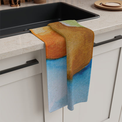 Miriam Rose "L'Orange et La Poire" Waffle Weave Kitchen Towel