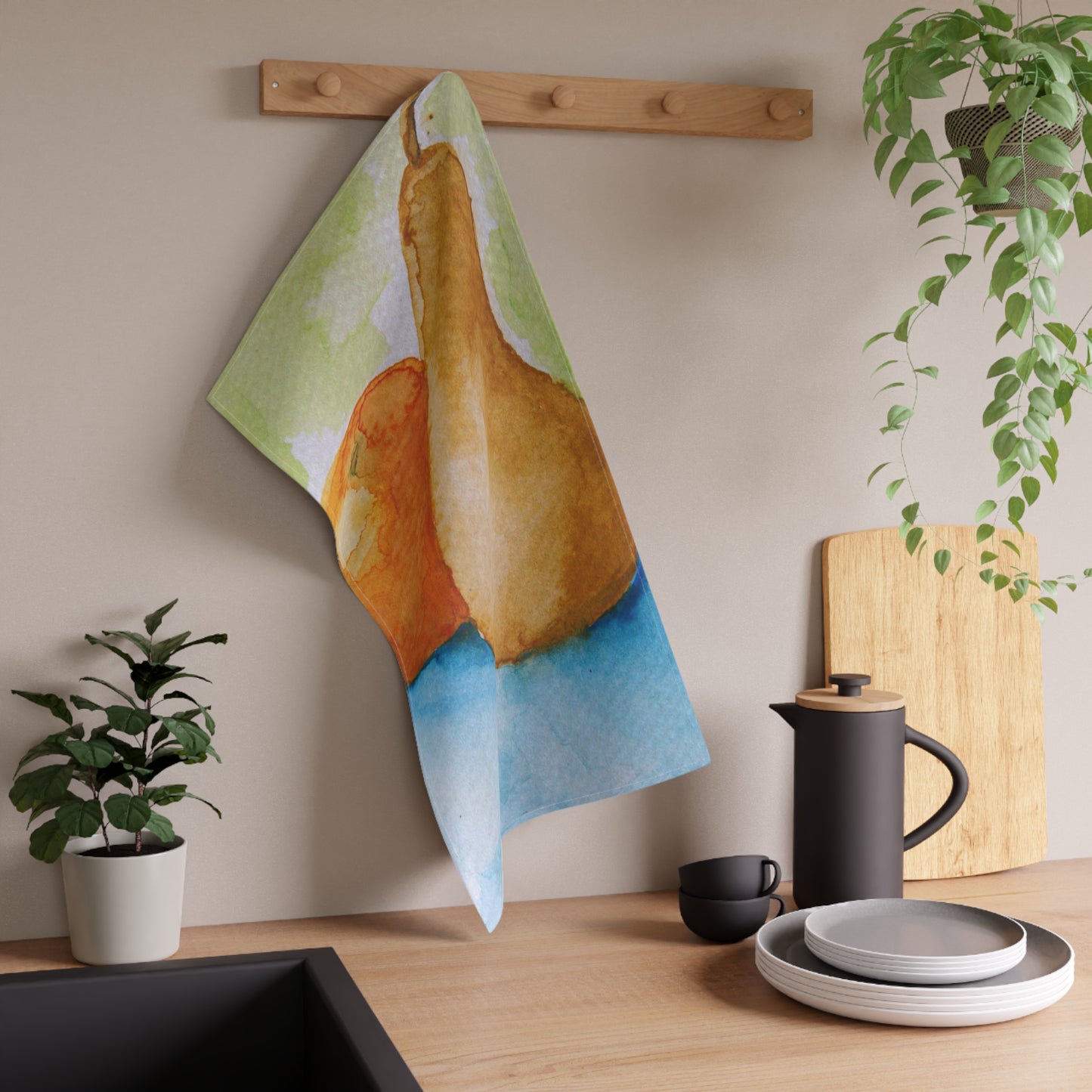 Miriam Rose "L'Orange et La Poire" Cotton Twill Kitchen Towel