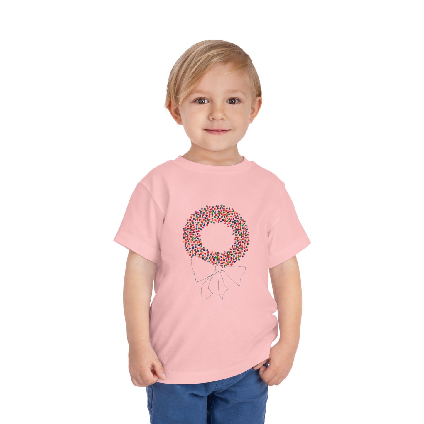 Miriam Rose "Holiday Wreath" Toddler Short Sleeve Tee (MRTS082HWT) (+3 colors)