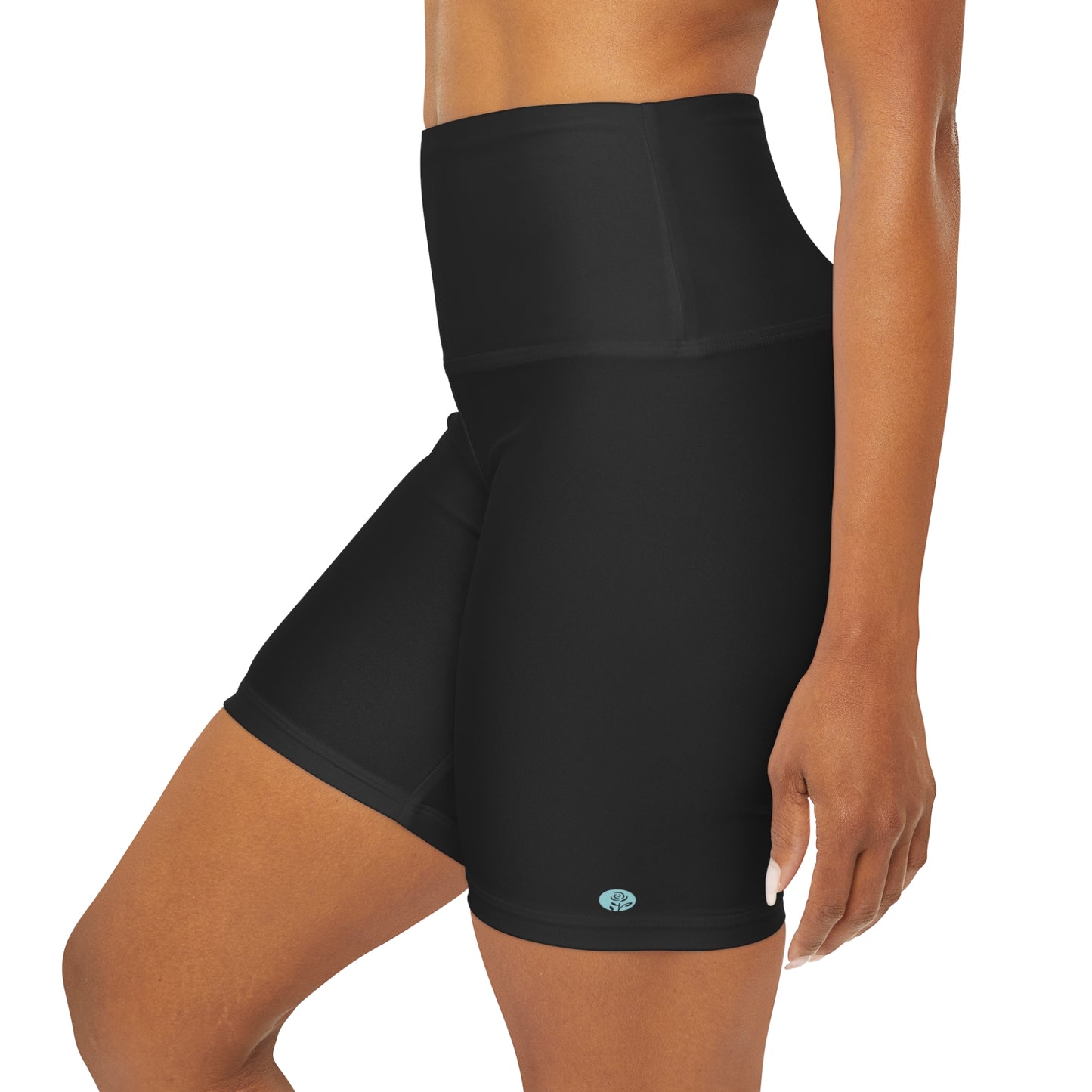 Miriam Rose High Waisted Yoga Shorts (#MRHWYSBLK)