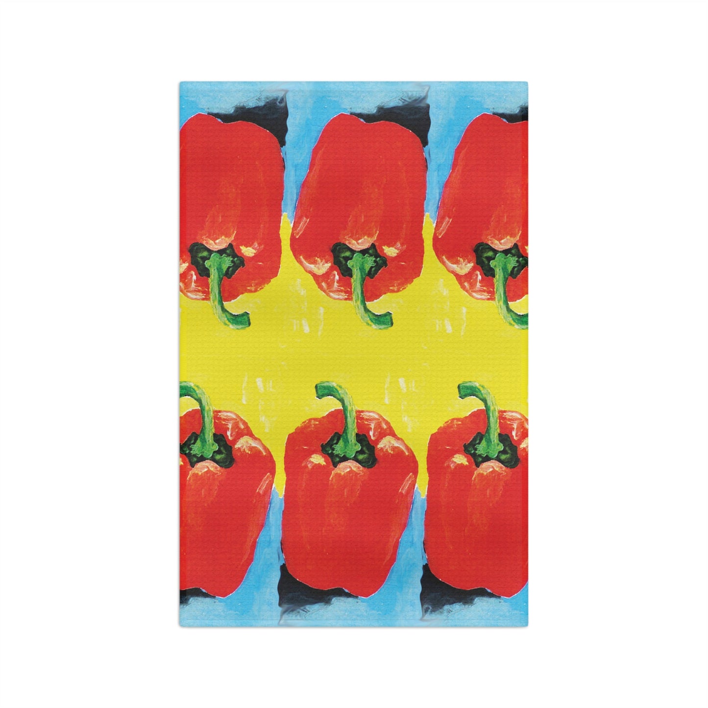 Miriam Rose "Red Pepper" Waffle Weave Kitchen Towel