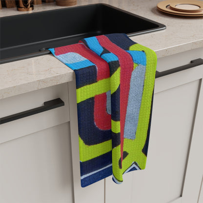 Miriam Rose "Loopy Loop" Waffle Weave Kitchen Towel