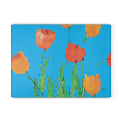 Miriam Rose "Amber Tulips" Glass Platter