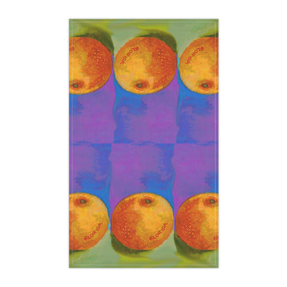 Miriam Rose "Florida Orange" Cotton Twill Kitchen Towel