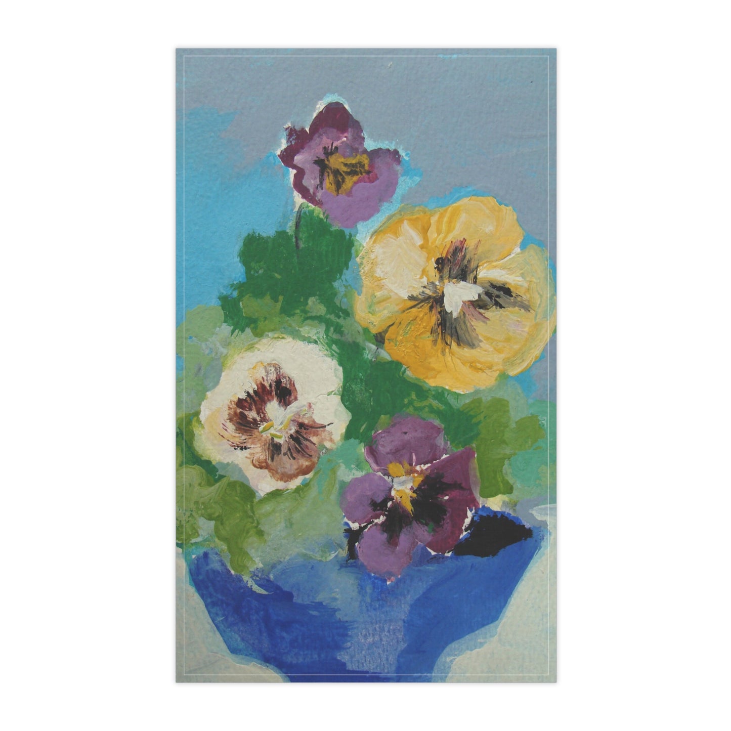 Miriam Rose "Pansies" Cotton Twill Kitchen Towel