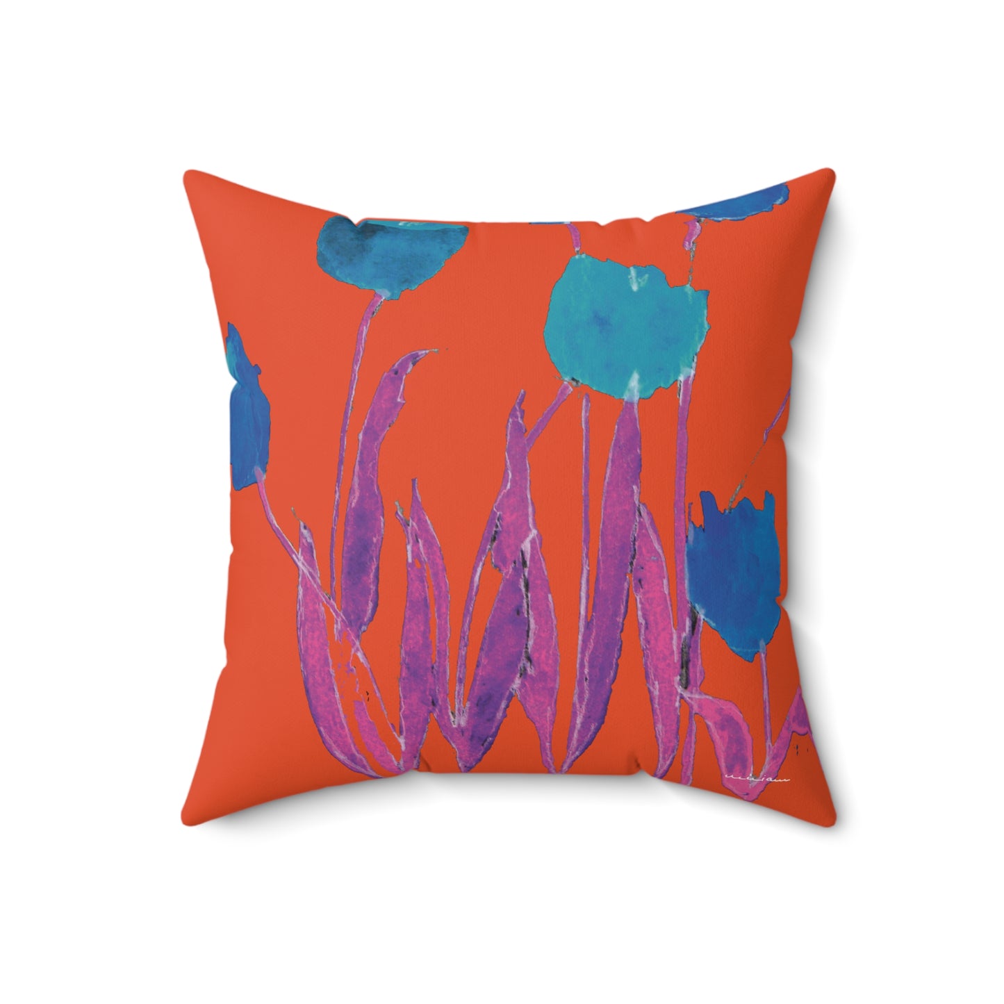 Miriam Rose "Royal Blue Tulips" Indoor Accent Pillow