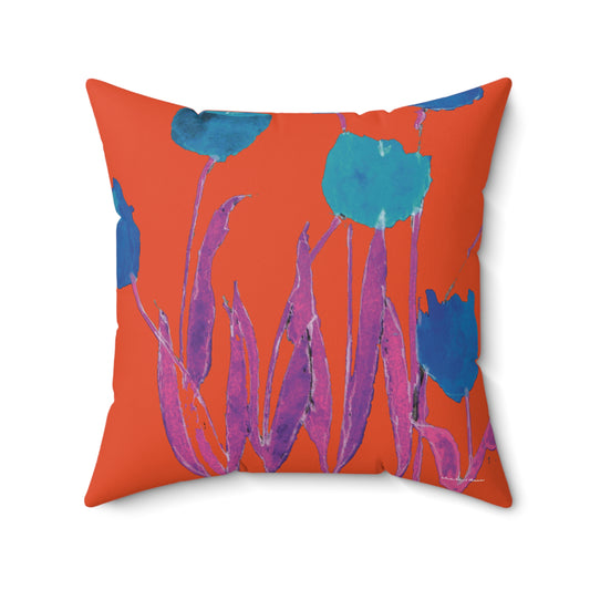 Miriam Rose "Royal Blue Tulips" Indoor Accent Pillow