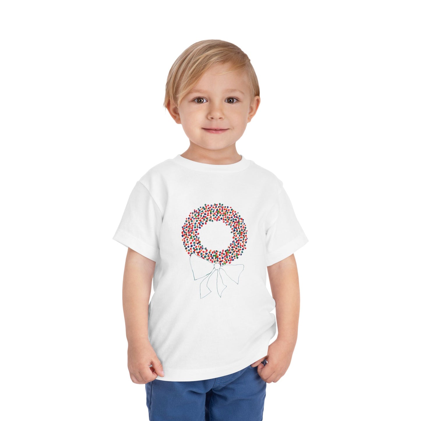 Miriam Rose "Holiday Wreath" Toddler Short Sleeve Tee (MRTS082HWT) (+3 colors)