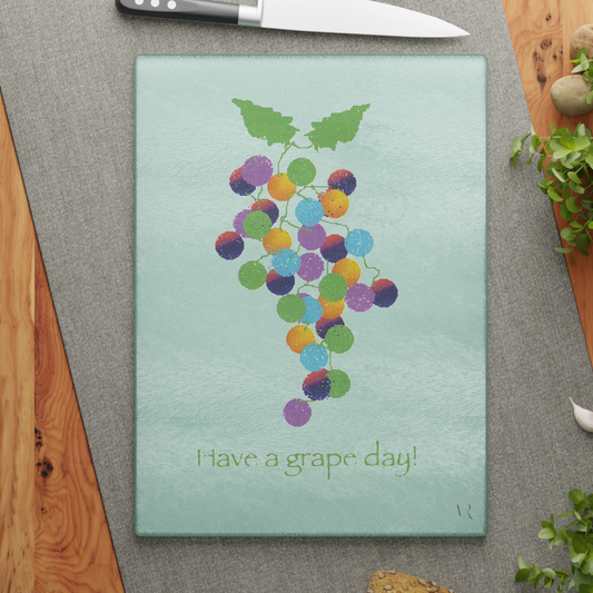 Miriam Rose "Have A Grape Day" Glass Platter